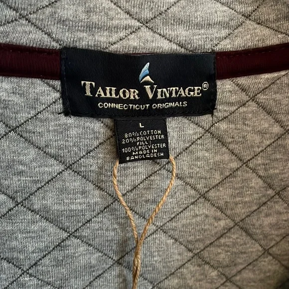 NWT Tailor Vintage Quilted Quarter Zip Pullover - Picture 6 of 8